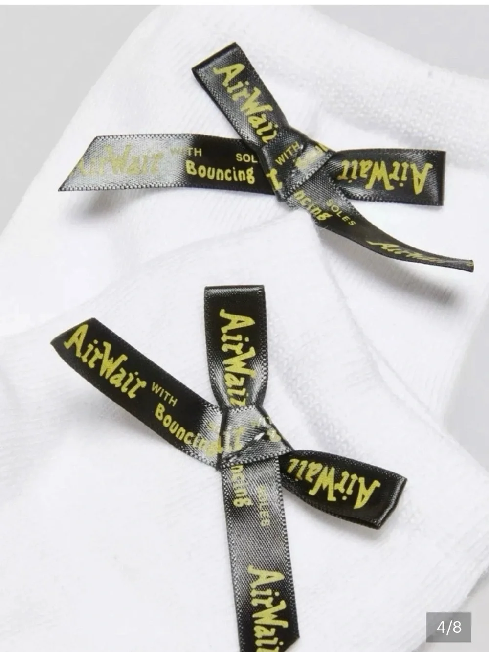 Dr. Martens Ankle Bow Socks S/M White Organic Cotton